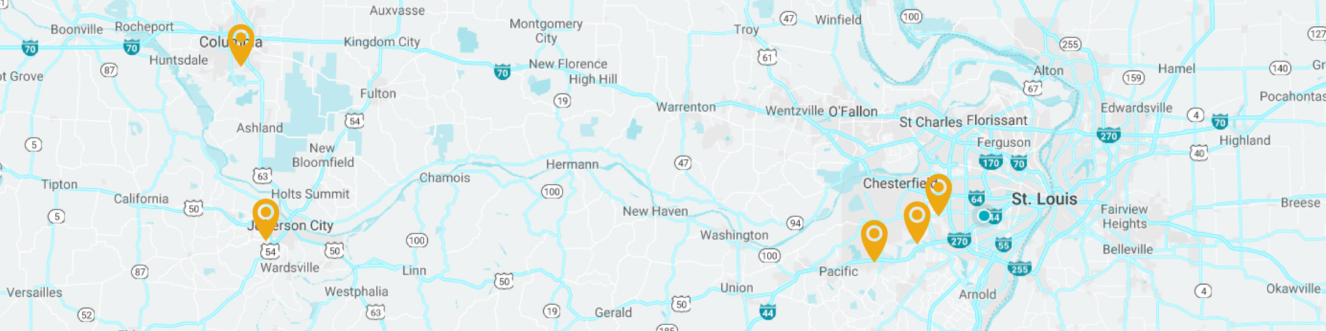 Map of UCP Heartland Locations